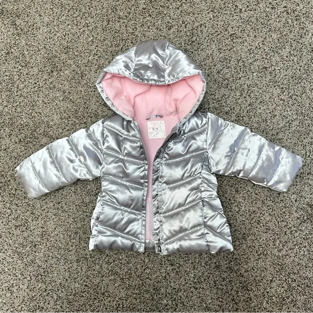Gymboree + HealthTex Toddler Puffer Jackets Bundle | 9–12M | Pink & Silver